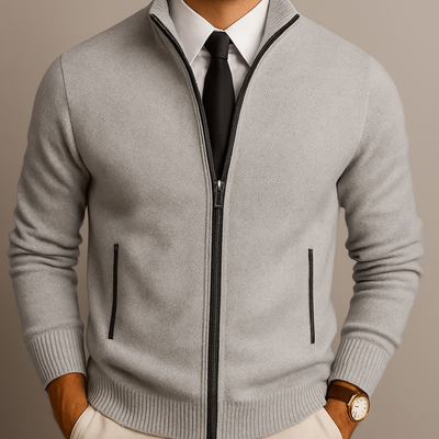 Adrien™ | Cardigan Zippé En Laine Mérinos