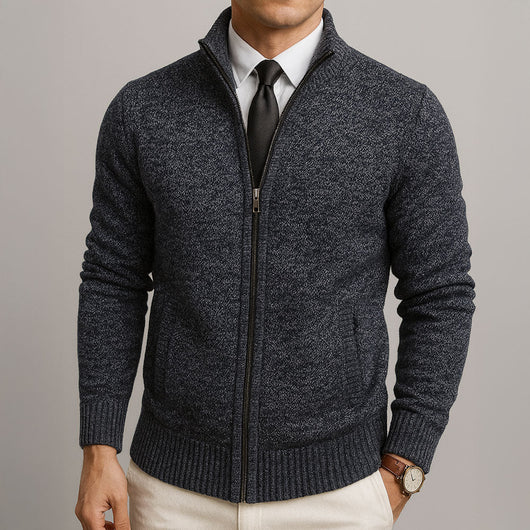 Adrien™ | Cardigan Zippé En Laine Mérinos