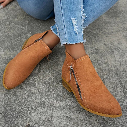 Ambreline | Bottines orthopédiques en cuir avec fermeture éclair