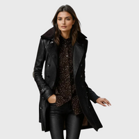 Ameli| Manteau Élégant 3/4 en Cuir