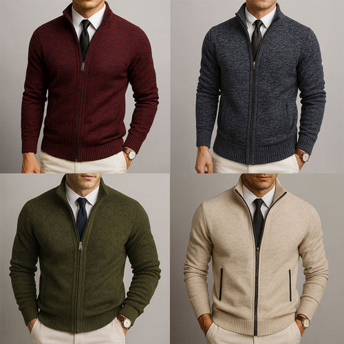 Adrien™ | Cardigan Zippé En Laine Mérinos