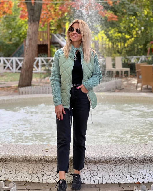 MORFA - Veste Patchwork en maille pour femme